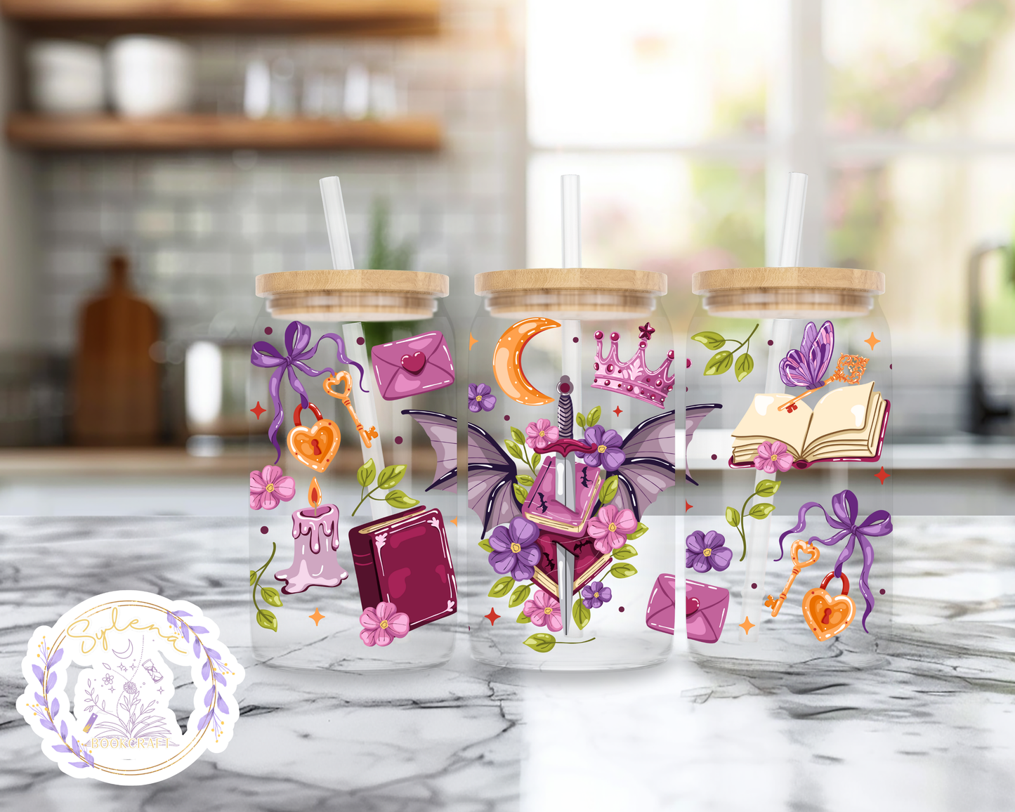 Purple Sword Glass Can