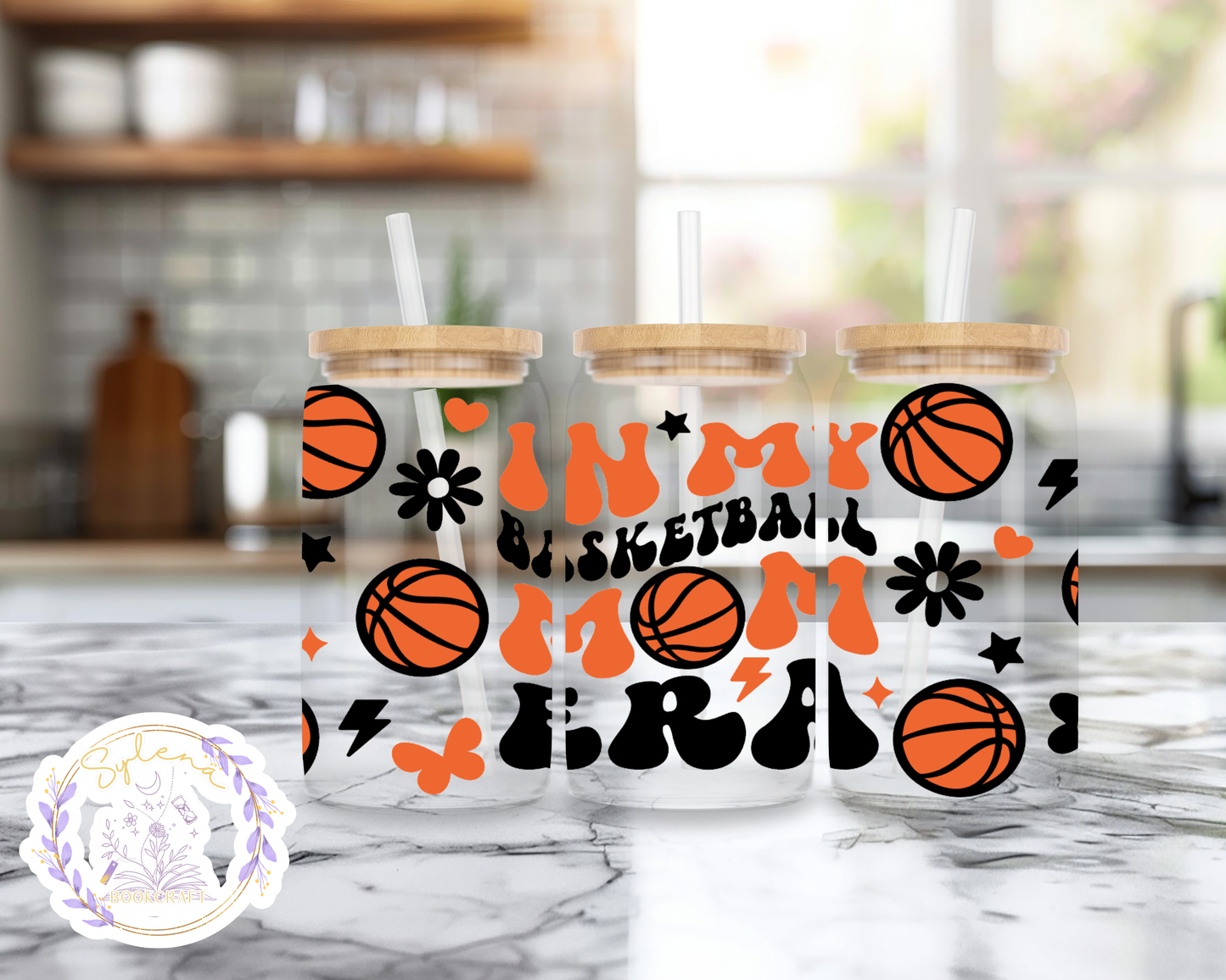 Basketball Mom Era Glass Can