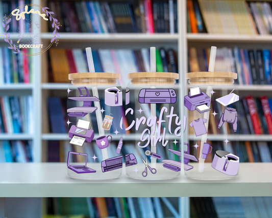 Crafty Girl Glass Can
