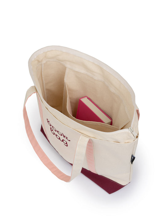 Book Bag Large Zippered Tote