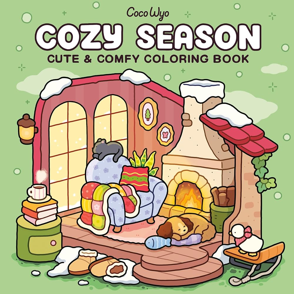 Cozy Season: Coloring Book for Adults and Kids (Cozy Spaces Coloring) cover image
