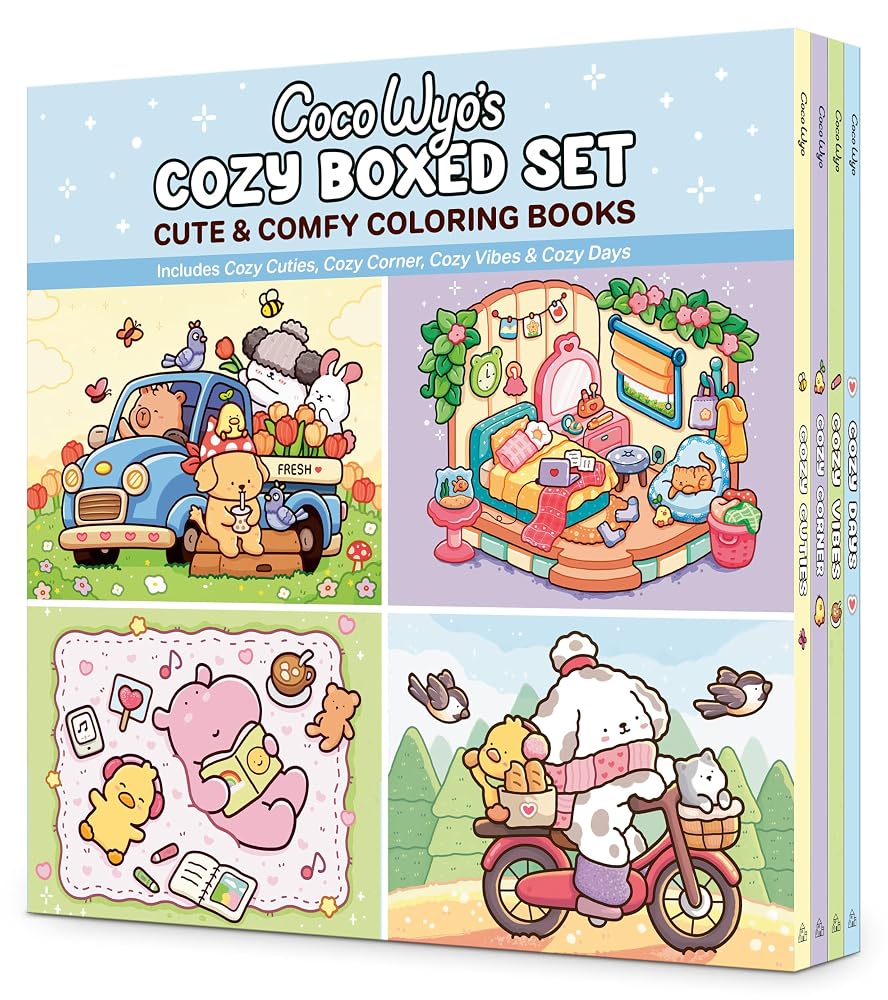 Coco Wyo's Cozy Boxed Set: Cozy Cuties; Cozy Corner; Cozy Vibes; Cozy Days (Cozy Spaces Coloring) cover image