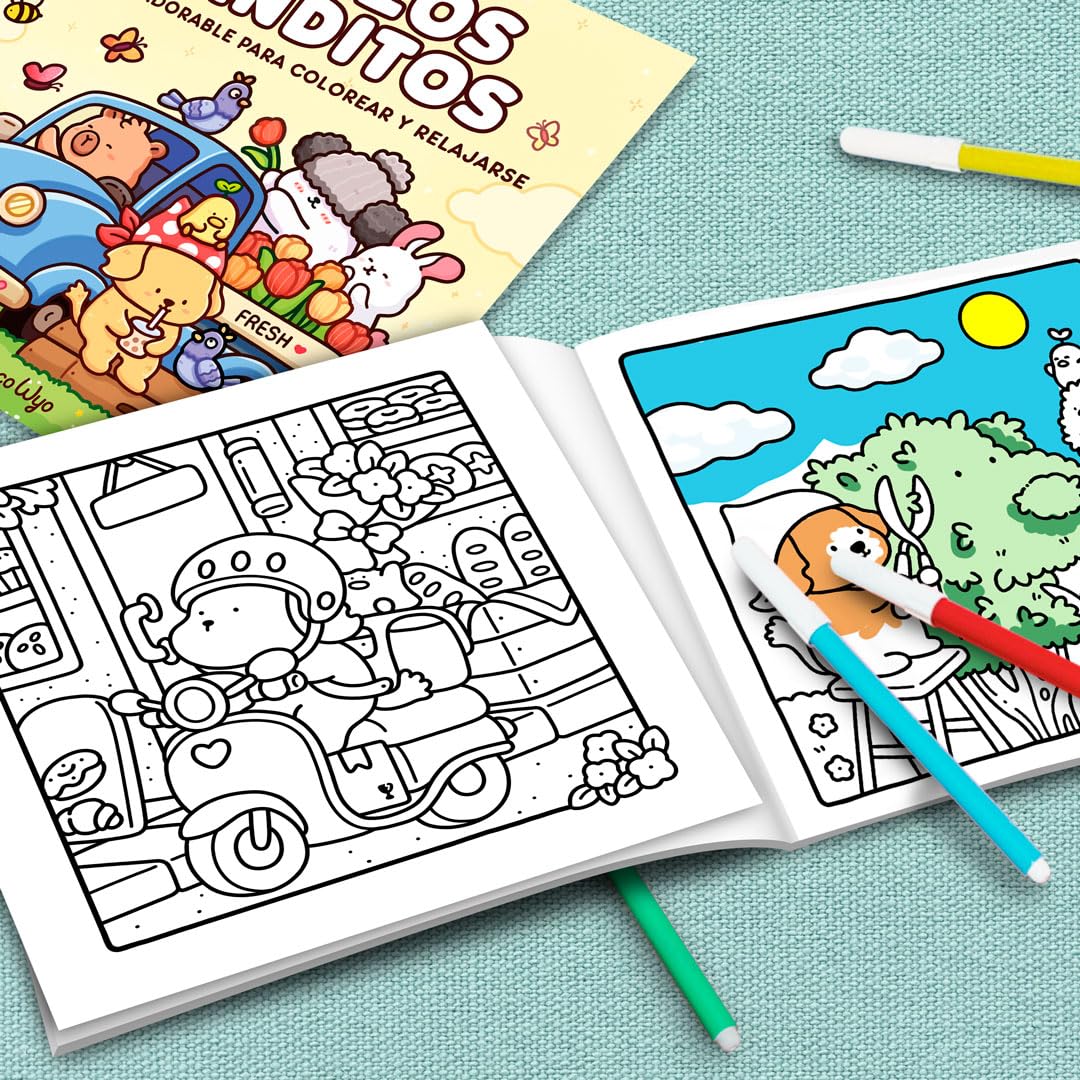 Abrazos blanditos. Un mundo cozy y adorable para colorear y relajarse ideal para niños y adultos (Spanish Edition)
