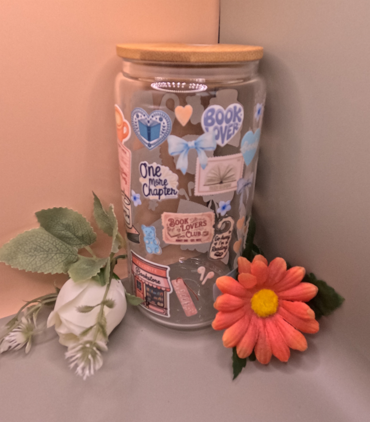 Book Lover Glass Can